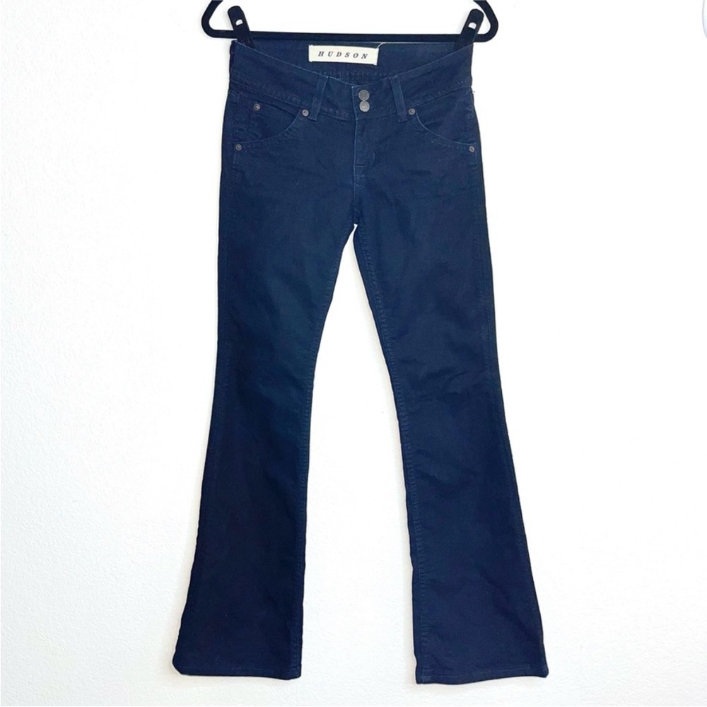 HUDSON Signature Jeans Bootcut Dark Blue Double Front Button Triangle Pockets